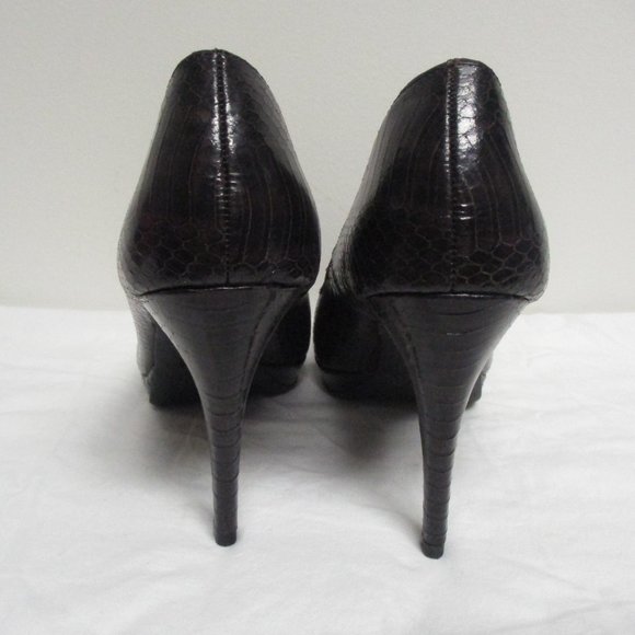 Christian Siriano Dark Brown Snakeskin Pumps sz 8 - Picture 8 of 11
